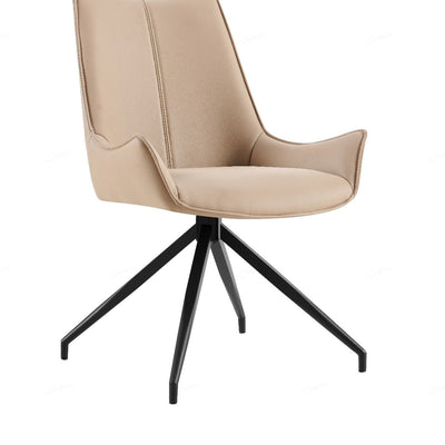Zenith PU Leather Swivel Dining Chairs With Black Metal Base - Pairs - 2 Colours