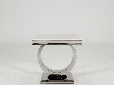 Arianna Cream Marble Lamp Table-Esme Furnishings