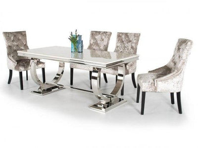Arianna 180cm Cream Marble Dining Table-Esme Furnishings