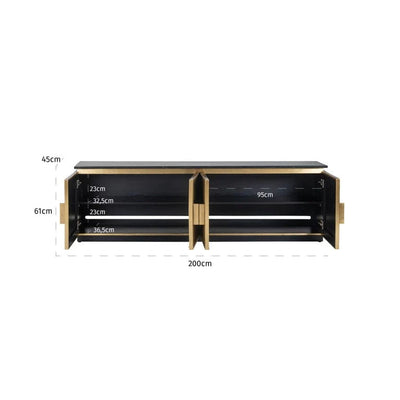 Richmond Ironville Golden 4 Door TV Unit - Belmont Interiors.