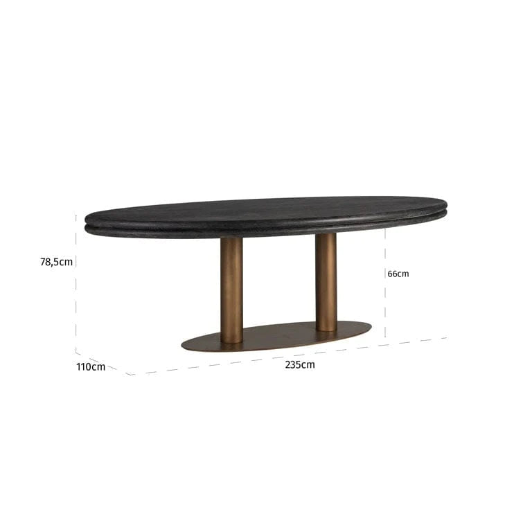Richmond Interiors Macaron OVAL 235CM Dining Table - Belmont Interiors.