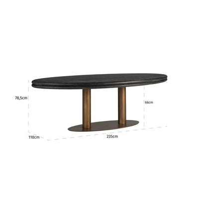 Richmond Interiors Macaron OVAL 235CM Dining Table - Belmont Interiors.