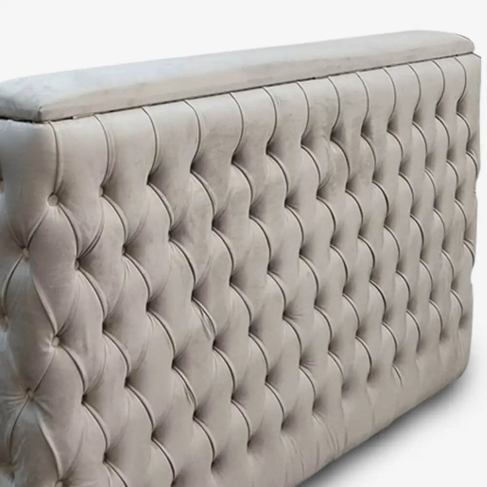 The Titan Upholstered TV Bed Plush Velvet Bed Frame