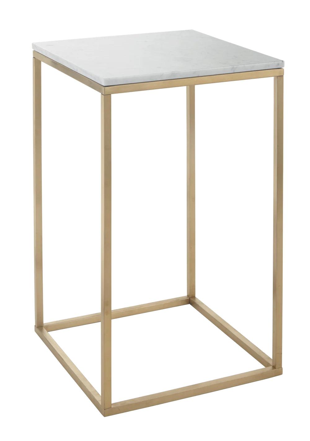 RV Astley Faceby Marble Side Table Brushed Gold Finish-Esme Furnishings