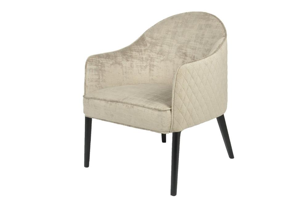 RV Astley Cosenza Chair In Natural Velvet And Black Wood-Esme Furnishings