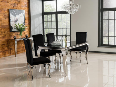Louis Black Glass 200cm Dining Table Only-Esme Furnishings