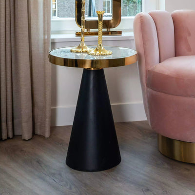 Richmond Odin Gold And Black Side Table-Belmont Interiors