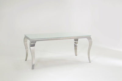 Louis 200cm White Glass Dining Table Only-Esme Furnishings