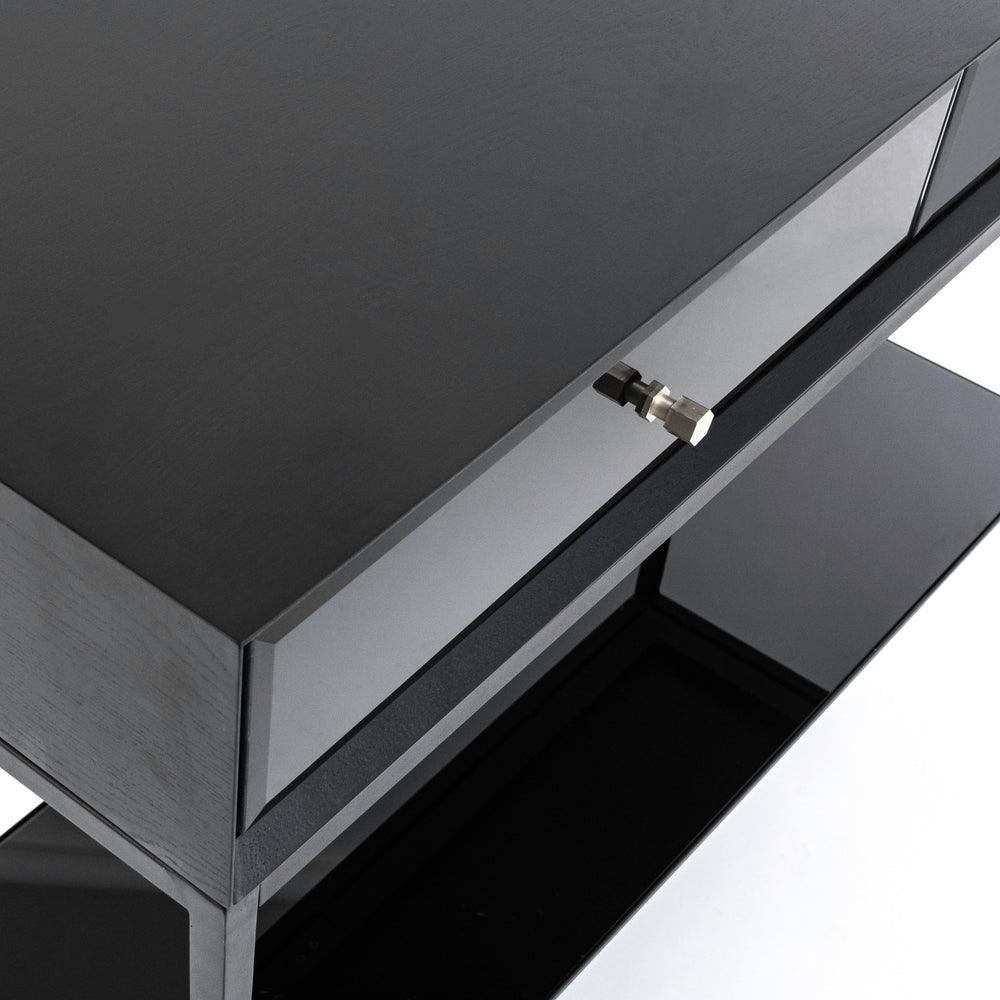 RV Astley Finola Console Table Black Brass Handles-Esme Furnishings