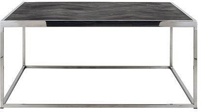 Blackbone Black Oak and Silver Square Coffee Table-Belmont Interiors