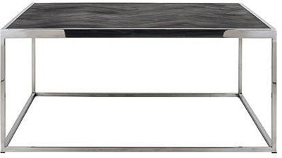 Blackbone Black Oak and Silver Square Coffee Table-Belmont Interiors