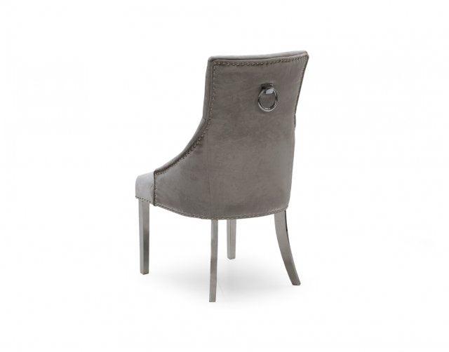 Louis 150cm Beige Marble Dining Table + Belle Plush Velvet Knocker Chairs-Esme Furnishings
