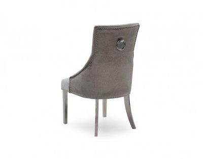 Louis 150cm Beige Marble Dining Table + Belle Plush Velvet Knocker Chairs-Esme Furnishings