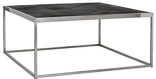 Blackbone Black Oak and Silver Square Coffee Table-Belmont Interiors