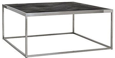 Blackbone Black Oak and Silver Square Coffee Table-Belmont Interiors