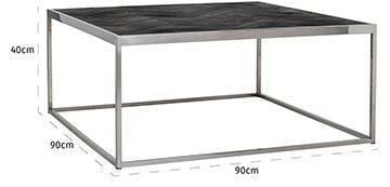 Blackbone Black Oak and Silver Square Coffee Table-Belmont Interiors