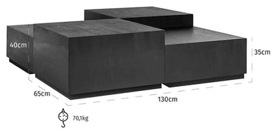 Tetrad Black Coffee Table (Set of 4)-Belmont Interiors