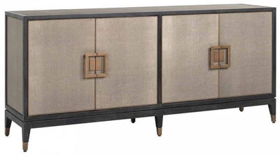 Bloomingville Shagreen Faux Leather 4 Door Sideboard-Belmont Interiors