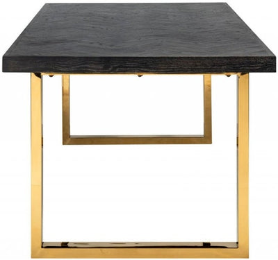 Blackbone Black Oak and Gold Dining Table - 180cm-Belmont Interiors