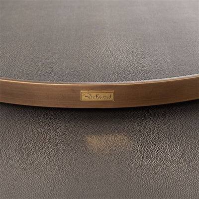 Bloomingville Shagreen Faux Leather Top Round Coffee Table (Set of 2)-Belmont Interiors