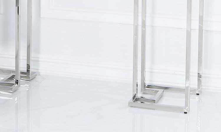 Mirado Chrome Glass & Stainless Steel Console Hall Table-Esme Furnishings