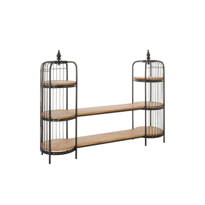 Iron Long Black Finish Birdcage Shelf Unit-Esme Furnishings