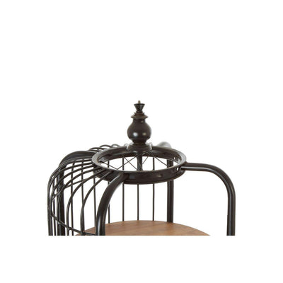 Iron Long Black Finish Birdcage Shelf Unit-Esme Furnishings