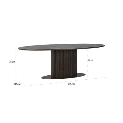 Richmond Interiors Luxor Oval 235CM Dining Table - Belmont Interiors.