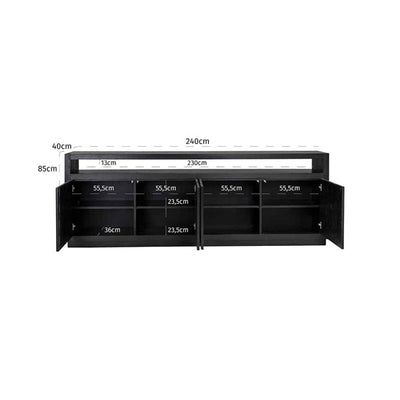 Richmond Oakura 4 Doors Black Sideboard-Belmont Interiors