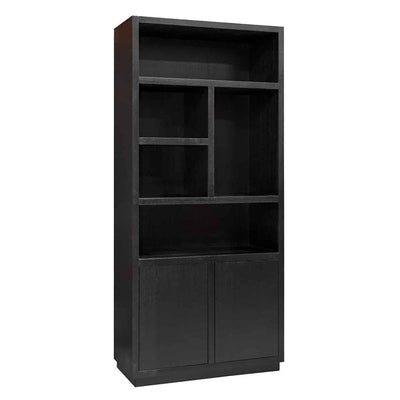 Richmond Oakura 2 Doors Right Split Black Bookcase-Belmont Interiors