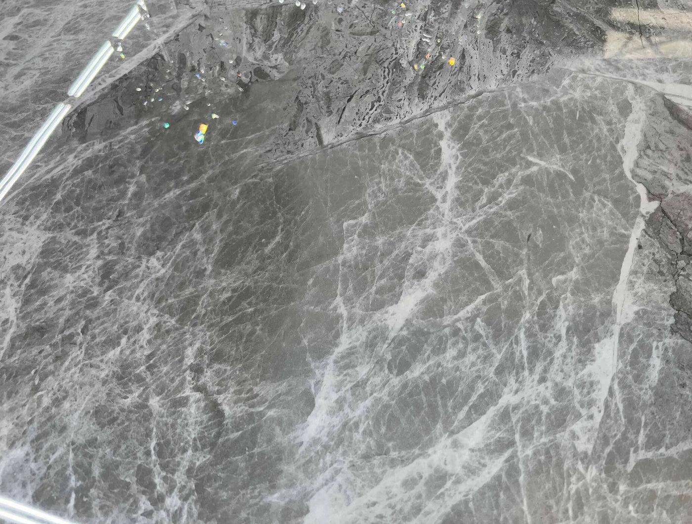 Zermatt 160-200cm Extending Ceramic Grey Marble Dining Table