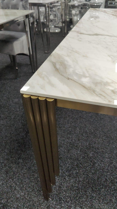 Mayfair 180cm Marble & Gold Dining Table 4 Colours-Esme Furnishings