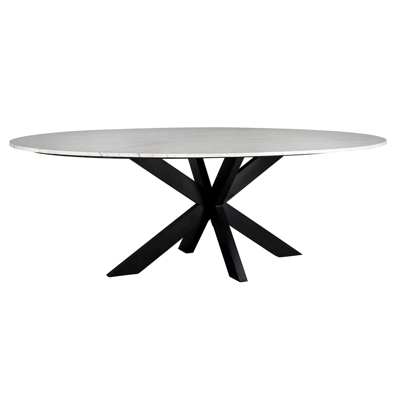 Lexington White Carrara Marble 230cm Oval Dining Table-Belmont Interiors