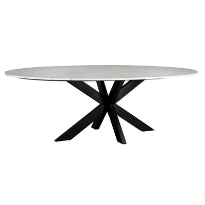 Lexington White Carrara Marble 230cm Oval Dining Table-Belmont Interiors