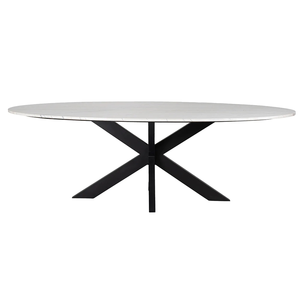 Lexington White Carrara Marble 230cm Oval Dining Table-Belmont Interiors