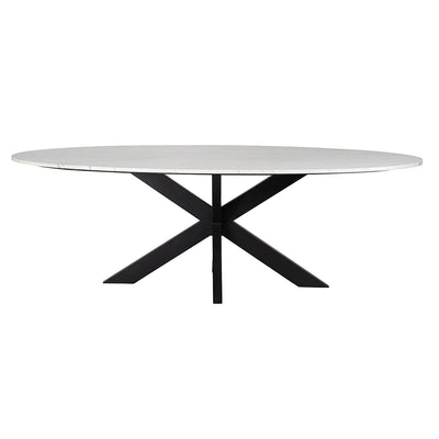 Lexington White Carrara Marble 230cm Oval Dining Table-Belmont Interiors