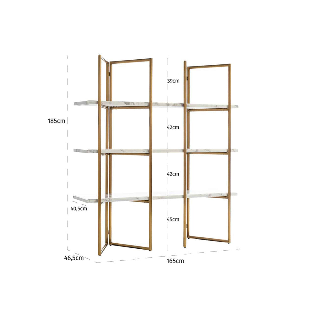 Richmond Lagrand Gold And White Display Unit-Belmont Interiors