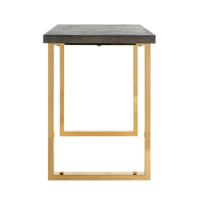 Blackbone Black Oak and Gold Bar Table-Belmont Interiors
