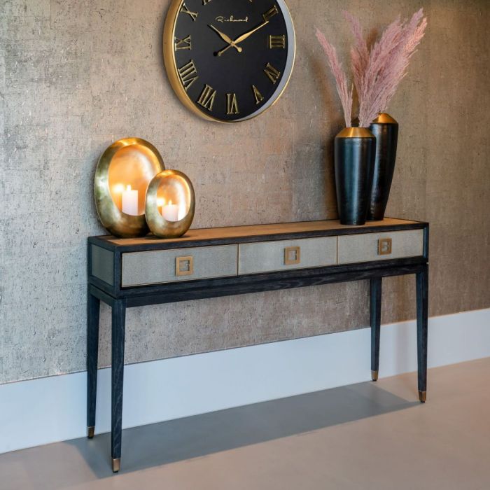 Richmond Bloomingville Faux Shagreen 3 Drawer Console Table-Belmont Interiors