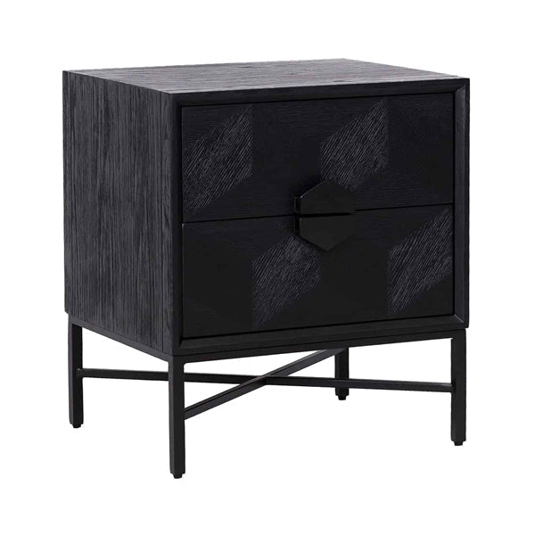 Richmond Blax 2 Drawers Black Chest Of Drawers-Belmont Interiors