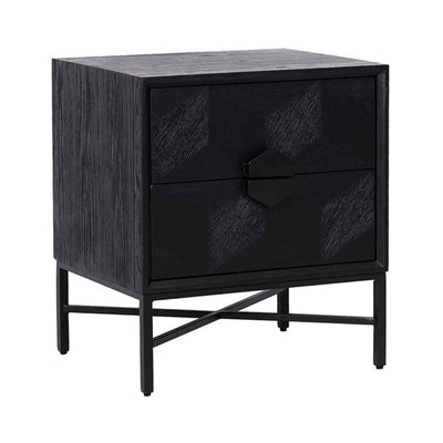 Richmond Blax 2 Drawers Black Chest Of Drawers-Belmont Interiors