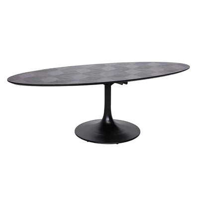 Richmond Blax Oval Oak and Iron Dining Table 230cm-Belmont Interiors
