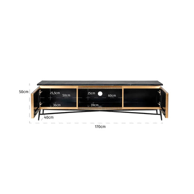 Richmond Ironville Golden 2 Door TV Unit-Belmont Interiors