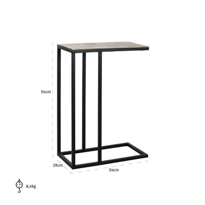 Richmond Calloway For Sofa Champagne Gold Side Table-Belmont Interiors