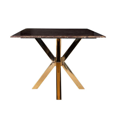 Richmond Conrad Gold And Brown Faux Marble 200cm Dining Table-Belmont Interiors