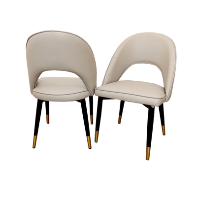 Orion Gold 180cm Dining Table with Polar White Sintered Stone Top + Astra Beige PU Leather Dining Chairs-Esme Furnishings