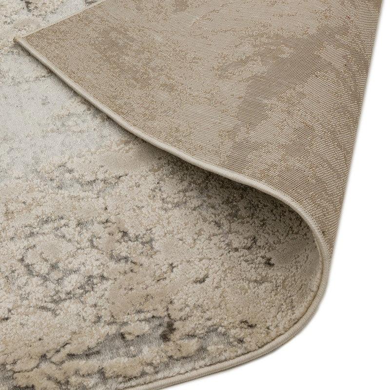 Aurora Solar AU03 Marble Runner Rugs in Metallic Silver Grey-Esme Furnishings