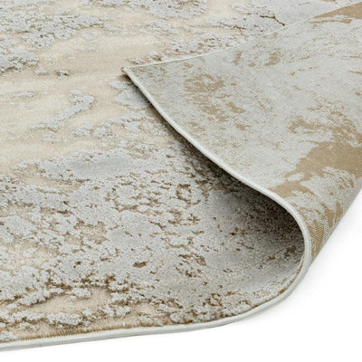 Aurora Strata AU16 Marble Runner Rugs in Metallic Beige Bronze and Grey-Esme Furnishings