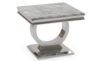 Arianna Grey Marble Lamp Table-Esme Furnishings
