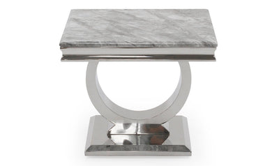 Arianna Grey Marble Lamp Table-Esme Furnishings